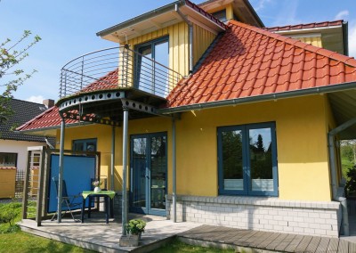 Ferienhaus Det gule Hus Terrasse Westseiteite